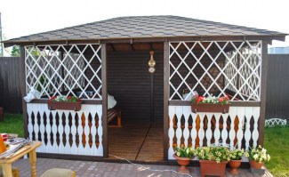 Деревянная садовая беседка 0520