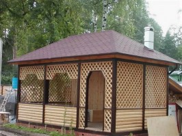 Деревянная садовая беседка 0650