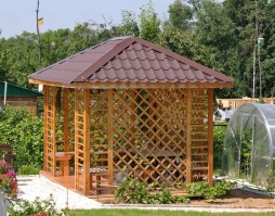 Беседка садовая деревянная 0544
