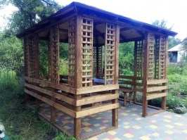 Беседка садовая деревянная 0334