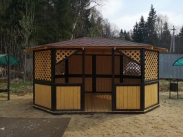 Деревянная садовая беседка 0311