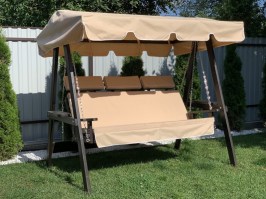 Качели садовые ЭКО 0112 (раскладные, с тентом и матрасом серии ПРЕМИУМ + подголовники)