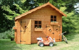 Игровой домик для детей из дерева (2 этажа) 0064