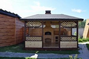 Беседка деревянная прямоугольная 0370