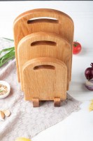 Набор разделочных досок из дуба 3шт + подставка 0034