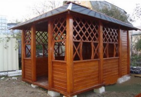 Беседка деревянная прямоугольная 0425