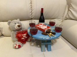 Столик для вина, круглый, складной 0047