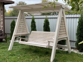 Качели деревянные для отдыха из лиственницы 0087