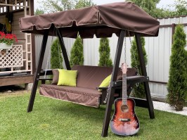 Качели садовые ЭКО (с тентом и матрасом серии ПРЕМИУМ) 0085