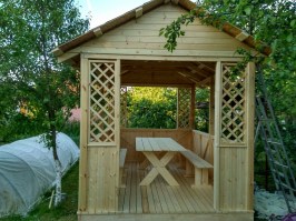 Беседка из дерева для дачи 0165