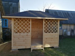 Деревянная садовая беседка 0177