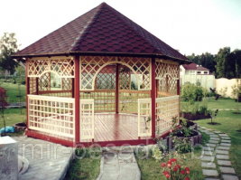 Деревянная шестигранная беседка под заказ 0082
