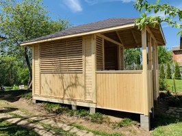 Деревянная садовая беседка 0185