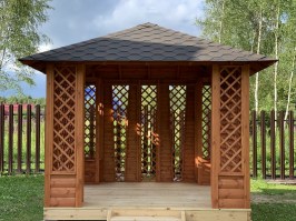 Беседка садовая деревянная 0187
