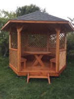 Беседка шестигранная с мягкой кровлей 0193