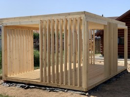 Деревянная беседка в стиле Лофт 0920