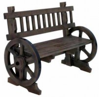 Скамейка под старину из дерева 0001