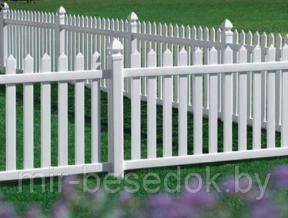 Забор деревянный из штакетника 0019