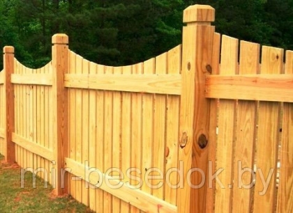 Забор деревянный из штакетника 0026