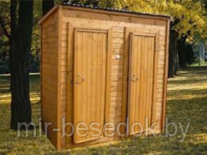 Туалет-душевая деревянная для дачи 0007