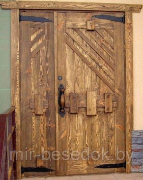 Двери деревянные искусственного старения 0017