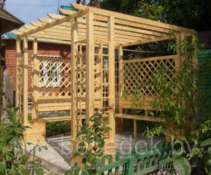 Беседка - пергола с цветочницами из дерева под заказ 0087
